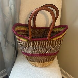 Multicolor Woven Tote Bag